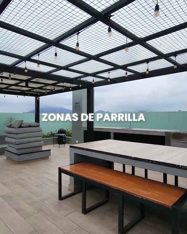 Zona de parrillas en la azotea